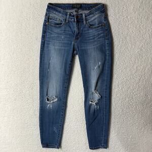Judy Blue Jeans Size 1/25 Relaxed Fit Ripped Distressed Low Rise Denim Cropped